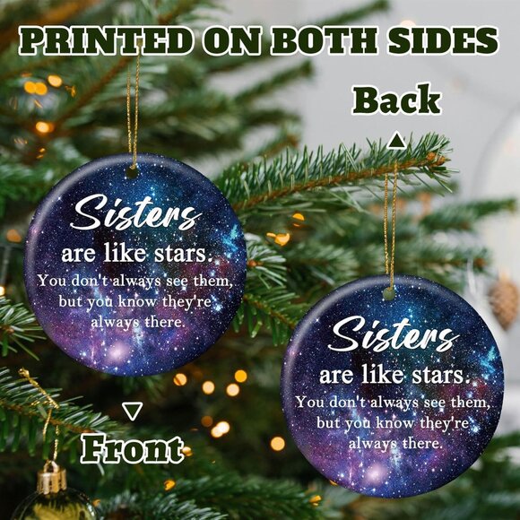 🆕 Sister Christmas Ornaments Brother Ceramic Create Loving Elegant Decorations - Picture 4 of 7